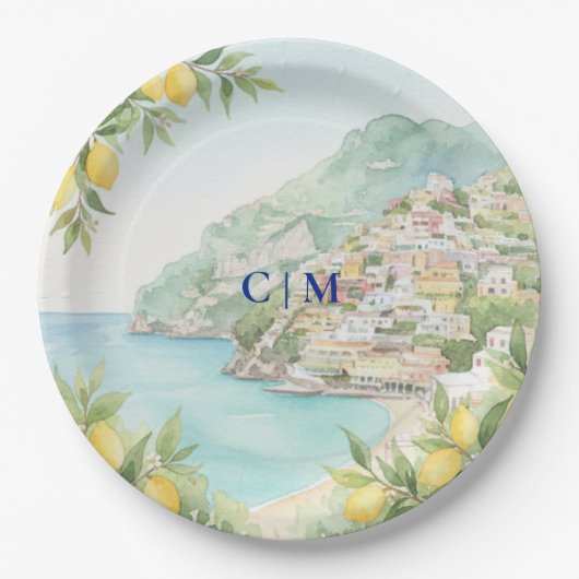 Amalfi Coast Italy Lemon Wedding Papieren Bordje (Voorkant)