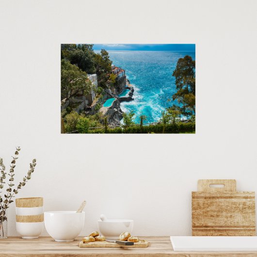 Amalfi Coast Italy Poster (Keuken)
