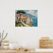 Amalfi Coast Italy Poster (Keuken)