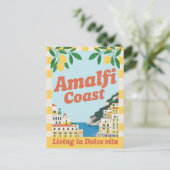 Amalfi Coast Italy Retro Living la Dolce Vita Briefkaart (Staand voorkant)