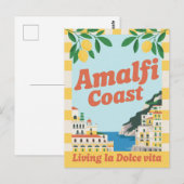 Amalfi Coast Italy Retro Living la Dolce Vita Briefkaart (Voorkant / Achterkant)