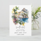 Amalfi Coast Italy save the date card Bedankkaart (Staand voorkant)