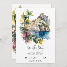 Amalfi Coast Italy save the date card Bedankkaart