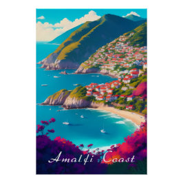 Amalfi Coast Italy Travel Print Perfect Poster