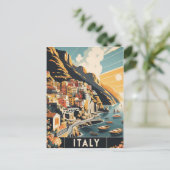 Amalfi Coast Italy Vintage Travel Briefkaart (Staand voorkant)