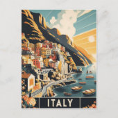 Amalfi Coast Italy Vintage Travel Briefkaart (Voorkant)