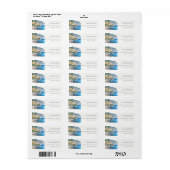 Amalfi Coast Italy Waterverf Landscape Address Etiket (Full Sheet)