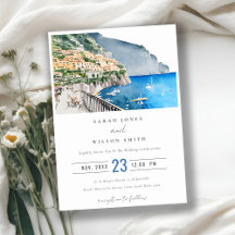 Amalfi Coast Italy Waterverf Landscape Weddenschap