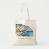 Amalfi Coast Italy Waterverf Landscape Weddenschap Tote Bag (Voorkant)