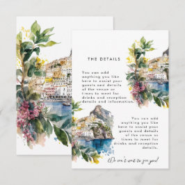 Amalfi Coast Italy zomerkaart voor de bruinsport Informatiekaartje