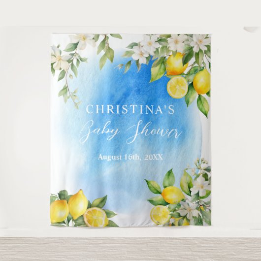Amalfi Coast Itay Lemons Baby shower Achtergrond Wandkleed (Voorkant)