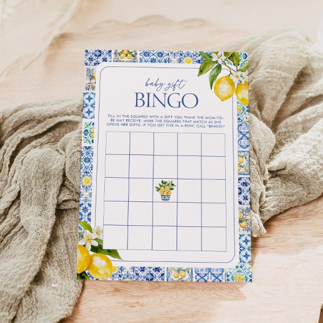 Amalfi Coast Lemon Baby shower Gift Bingo spel (Creator heeft geüpload)