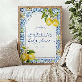 Amalfi Coast Lemon Baby shower Welkomstbord Poster