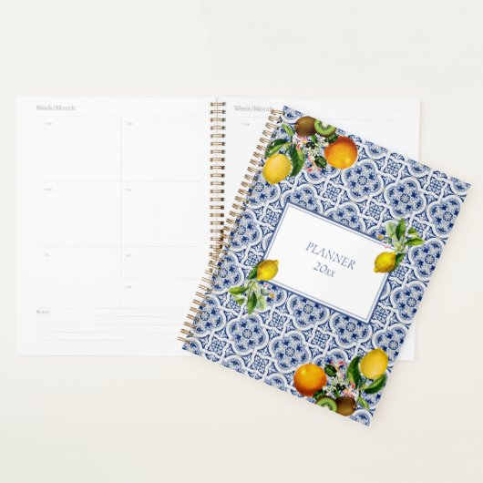 Amalfi Coast Lemon Blue Tegels Italië Niet gedatee Planner (Display)