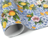 Amalfi Coast Lemon Boeket Tegels Italië Cadeaupapier (Rol Hoek)