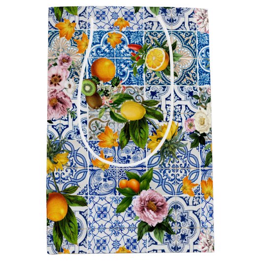 Amalfi Coast Lemon Boeket Tegels Italië Medium Cadeauzakje (Voorkant)