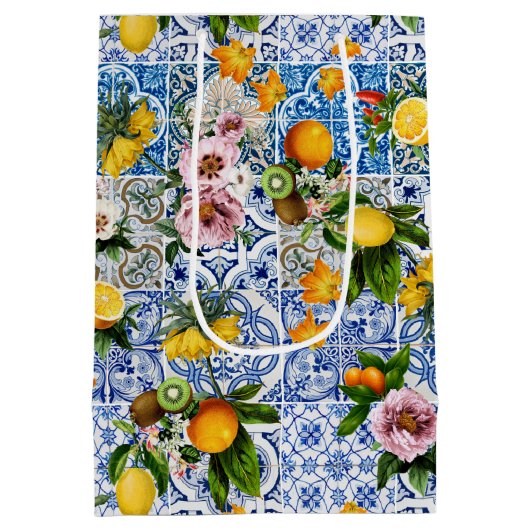 Amalfi Coast Lemon Boeket Tegels Italië Medium Cadeauzakje (Achterkant)