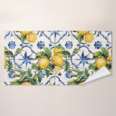 Amalfi Coast Lemon en Tegels Patroon Badhanddoek (Badhanddoek)