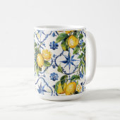 Amalfi Coast Lemon en Tegels Patroon Koffiemok (Voorkant rechts)