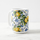 Amalfi Coast Lemon en Tegels Patroon Koffiemok (Voorkant links)