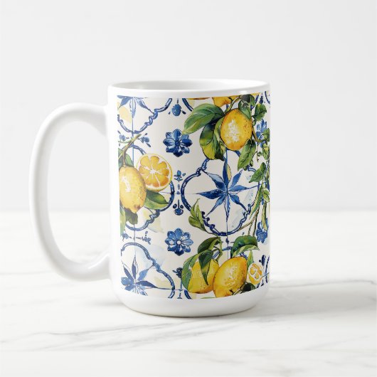 Amalfi Coast Lemon en Tegels Patroon Koffiemok (Links)