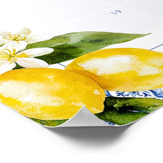 Amalfi Coast Lemon Guess Baby's vervaldatum kalend Poster (Hoek)