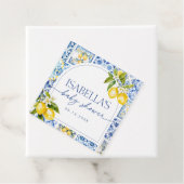 Amalfi Coast Lemon Mediterraan Baby shower Bedankjes Labels (In situ)