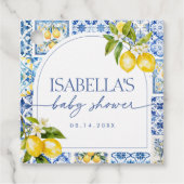 Amalfi Coast Lemon Mediterraan Baby shower Bedankjes Labels (Voorkant)