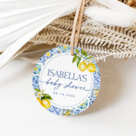 Amalfi Coast Lemon Mediterraan Baby shower Bedankjes Labels