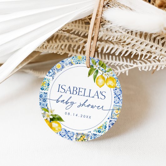 Amalfi Coast Lemon Mediterraan Baby shower Bedankjes Labels