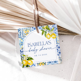 Amalfi Coast Lemon Mediterraan Baby shower Bedankjes Labels