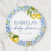 Amalfi Coast Lemon Mediterraan Baby shower Bedankjes Labels (Voorkant)