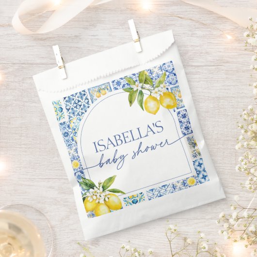 Amalfi Coast Lemon Mediterraan Baby shower Bedankzakje (Geknipt)