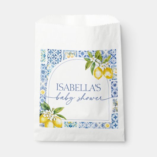 Amalfi Coast Lemon Mediterraan Baby shower Bedankzakje (Voorkant)