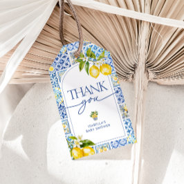 Amalfi Coast Lemon Mediterraan Baby shower Favorie Cadeaulabel