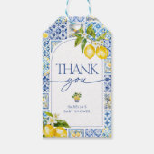 Amalfi Coast Lemon Mediterraan Baby shower Favorie Cadeaulabel (Voorkant)