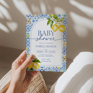 Amalfi Coast Lemon Mediterraan Baby shower Kaart