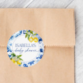 Amalfi Coast Lemon Mediterraan Baby shower Ronde Sticker