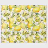 Amalfi Coast Lemon Pattern Cadeaupapier (Vlak)