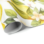 Amalfi Coast Lemon Pattern Cadeaupapier (Rol Hoek)