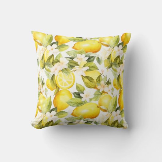Amalfi Coast Lemon Pattern Kussen (Voorkant)
