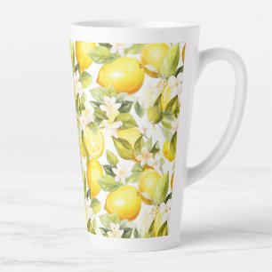 Amalfi Coast Lemon Pattern Latte Mok