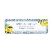 Amalfi Coast Lemon Retour Adreslabel Etiket (Voorkant)