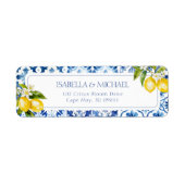 Amalfi Coast Lemon Retour Adreslabel Etiket (Voorkant)