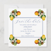 Amalfi Coast Lemon Tegels Italië gepersonaliseerd Save The Date (Voorkant)