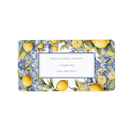 Amalfi Coast Lemon Tegels Italië Gepersonaliseerde Etiket (Voorkant)