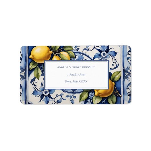 Amalfi Coast Lemon Tegels Italië Gepersonaliseerde Etiket (Voorkant)