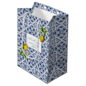 Amalfi Coast Lemon Tegels Italië Gepersonaliseerde Medium Cadeauzakje (Voorkant Gekanteld)