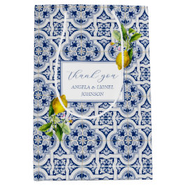 Amalfi Coast Lemon Tegels Italië Gepersonaliseerde Medium Cadeauzakje