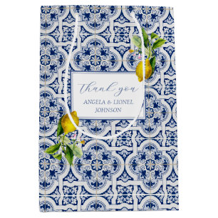 Amalfi Coast Lemon Tegels Italië Gepersonaliseerde Medium Cadeauzakje